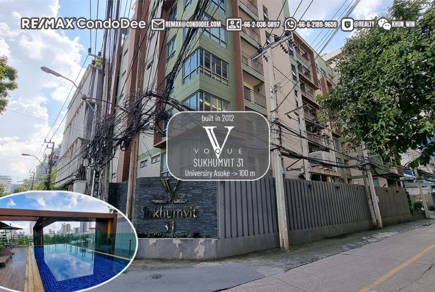 Voque Sukhumvit 31 Bangkok Condominium in Asoke Near Srinakharinwirot University