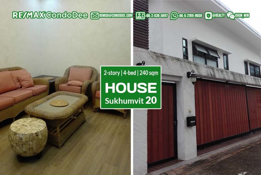 House in Sukhumvit 20 For Sale - 2-Story - 4-Bedroom - Confidential Sale