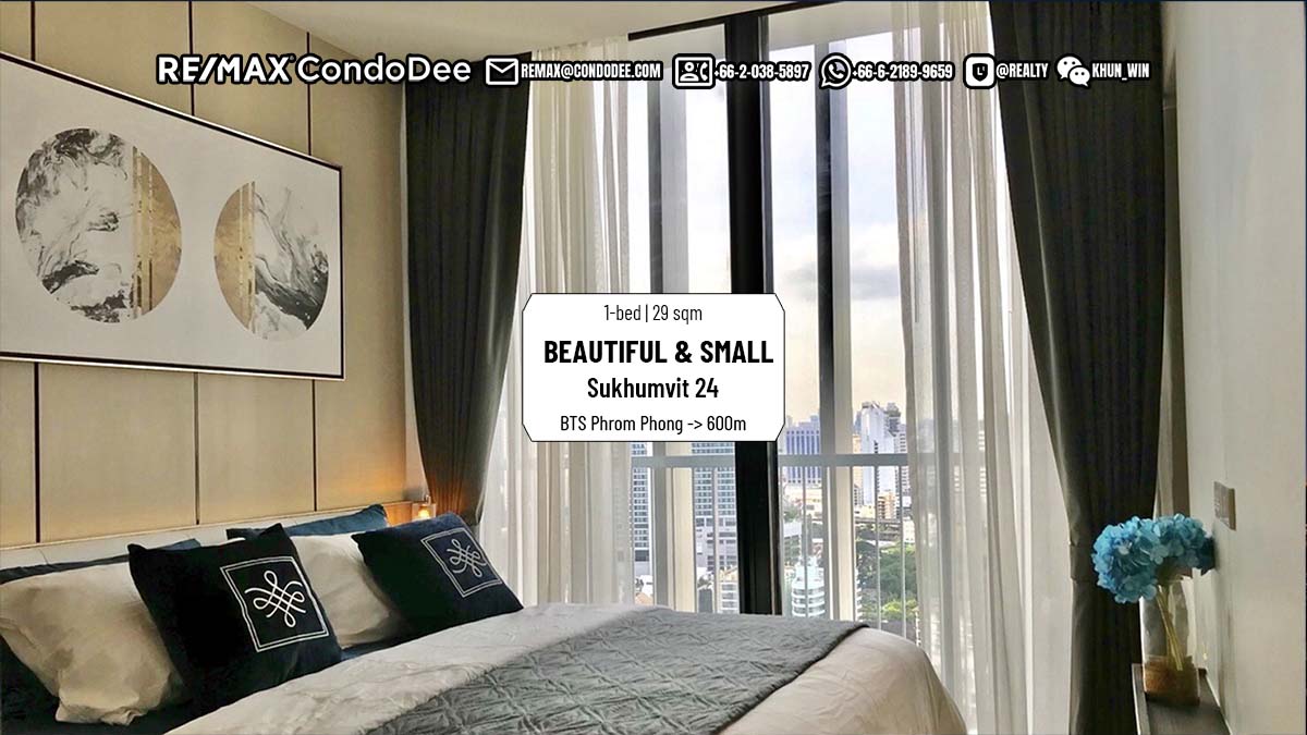 Small Bangkok condo for sale on a high floor - 1-bedroom - Park 24 near BTS Phrom Phong