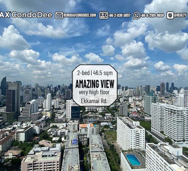 Bangkok new condo for sale in Sukhumvit 63 with 2 bedrooms and amazing views is available now in XT Ekkamai condominium with luxury facilities