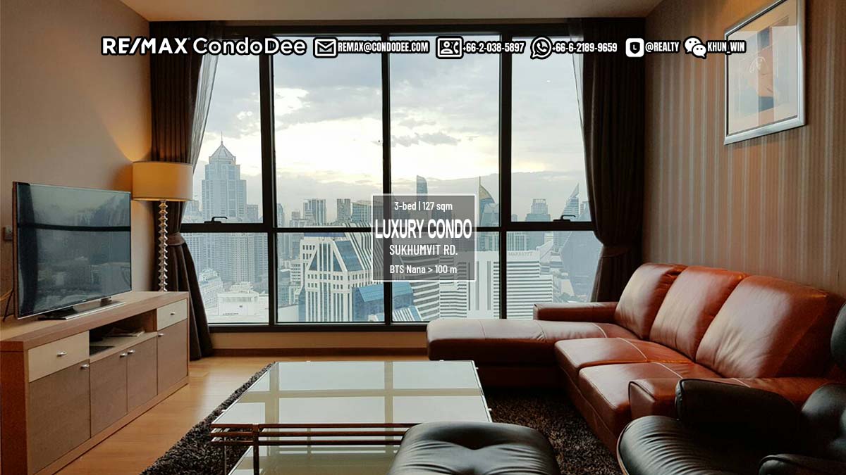 High floor luxury condo for rent in Bangkok - 3-bedroom - Hyde Sukhumvit