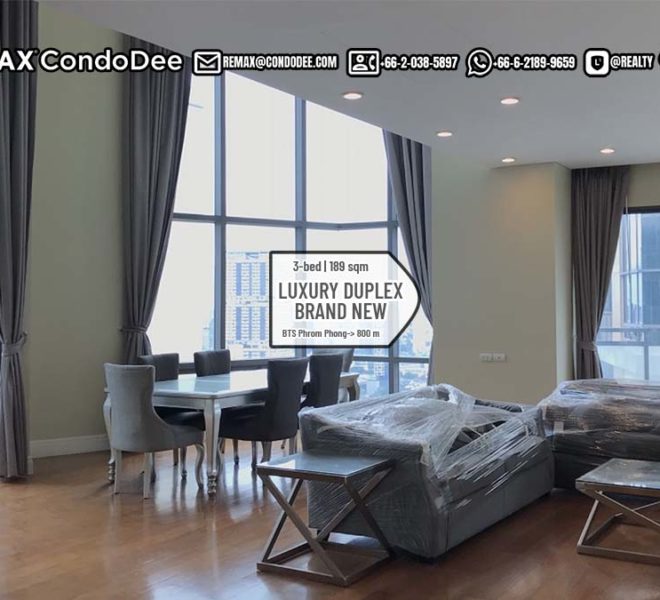 New Duplex Condo Sukhumvit 24 - 3-Bedroom - High Floor - Bright Sukhumvit 24