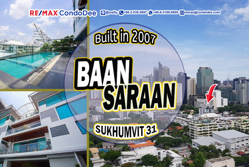 Baan Saraan Sukhumvit 31 Low-Rise Bangkok Condominium Near University In Asoke