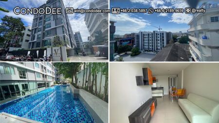 This cheap Bangkok condo near BTS Bearing (THE BEST DEAL) with a pool view is available for sale in Voque Place Sukhumvit 107