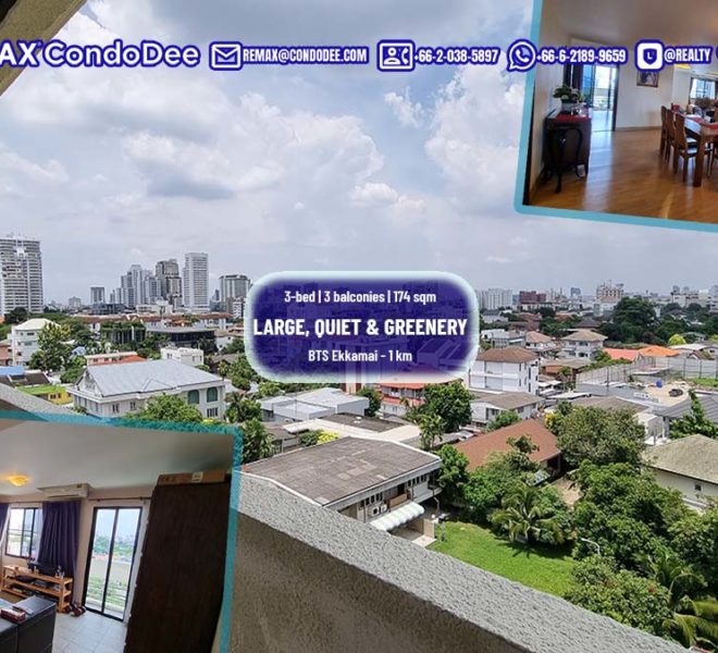 Large apartment sale Bangkok Ekkamai - 3 balconies - 3-bedroom - Beverly Hills
