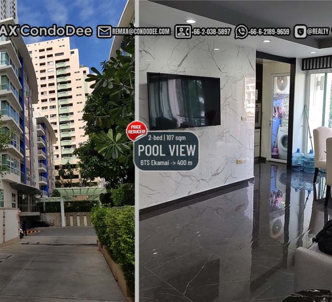 2-bedroom condo for sale in Ekamai - pool view - 107 sqm - Avenue 61 condominium