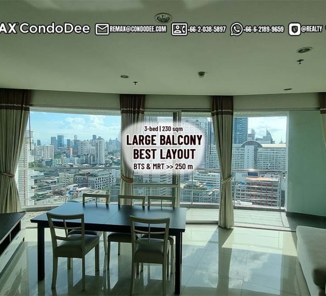 Large 3-bedroom condo for sale near BTS Asoke - corner unit - high floor - The Master Centrium Condominium