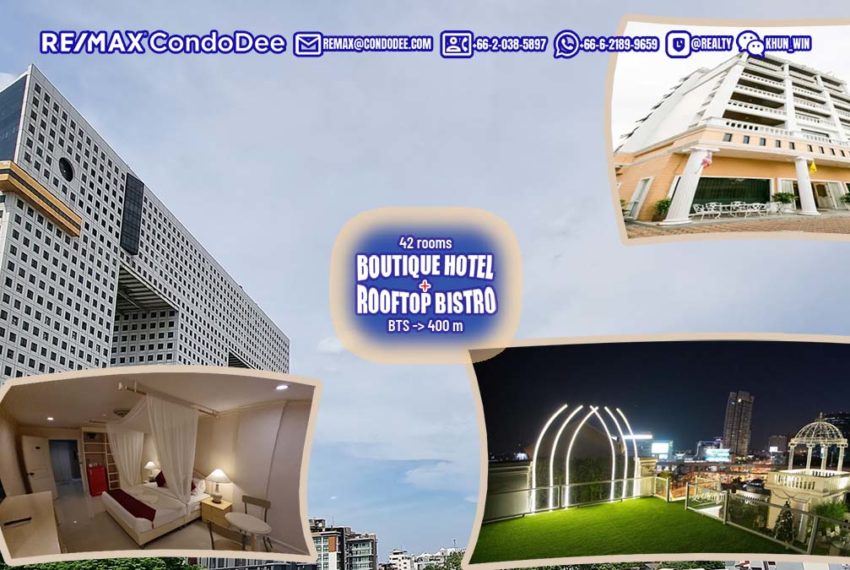 Boutique Hotel in Bangkok For Sale - Rooftop Bar - Near BTS