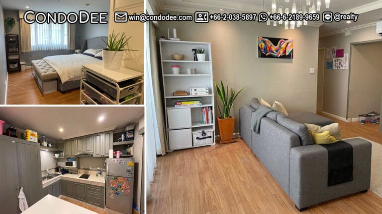 This well-maintained 3-bedroom apartment is available now in the Top View Tower condominium on Sukhumvit 59 near BTS Thonglor in Bangkok CBD