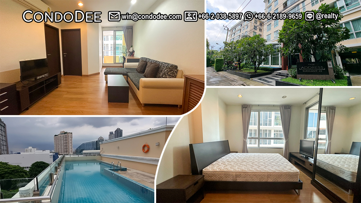 This well-maintained condo near BTS Ekkamai is available now at a good price in a popular The Address Sukhumvit 42 condominium