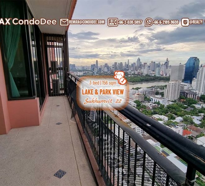 Large Bangkok Pet-Friendly Condo Sale - Large Balcony - Lake View - Aguston Sukhumvit 22
