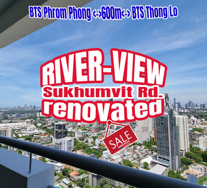 River-View Renovated Apartment in Sukhumvit Road - 2-Bedroom - High Floor - Waterford Diamond Tower