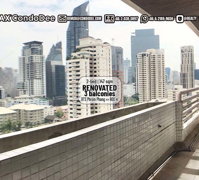 Large Bangkok condo 3 balconies sale