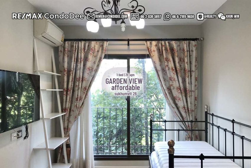 A cheap apartment in Sukhumvit 26 for sale - 1-bedroom - garden view - Condolette Dwell