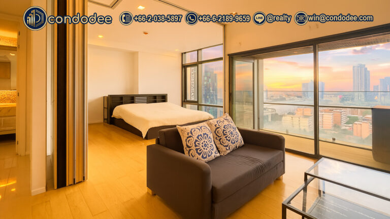 Modern 1-bedroom Circle condo in Bangkok with sunset view | คอนโดเซอร์เคิล กรุงเทพฯ 1 ห้องนอน วิวพระอาทิตย์ตก