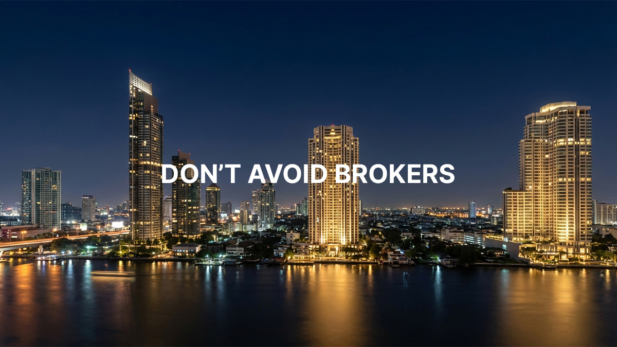 Bangkok skyline at night representing how to choose a real estate broker in Bangkok for foreign buyers