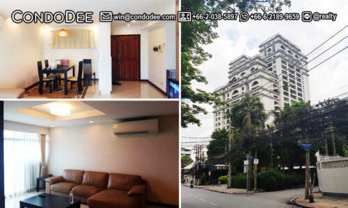 This 3-bedroom apartment in Prompong is available on a mid-floor in a popular Royal Castle Sukhumvitb 39 condominium in Bangkok CBD