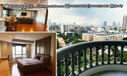 This 3-bedroom condo for sale in Prompong with 2 balconies is available for sale on a mid-floor at Royal Castle Sukhumvit 39 condominium in Bangkok CBD