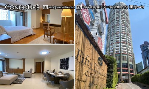 This 3-bedroom condo near BTS Thonglor is available now in the Fifty Fifth Tower  condominium on Sukhumvit 55 in Bangkok CBD