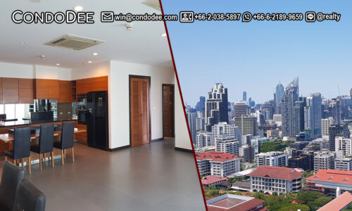This 4-bedroom Bangkok condo in Nana is available on a high floor in The Prime 11 condominium on Sukhumvit 11