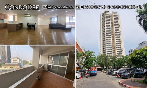 This 4-bedroom condo in Ekkamai is available now in a popular Tai Ping Towers condominium on Sukhumvit 63 in Bangkok CBD