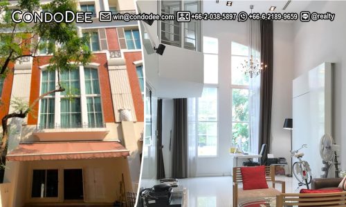 This 4-story townhouse in Thonglor is available in Baan Klang Krung British Town townhouse compound on Sukhumvit 55 in Bangkok CBD