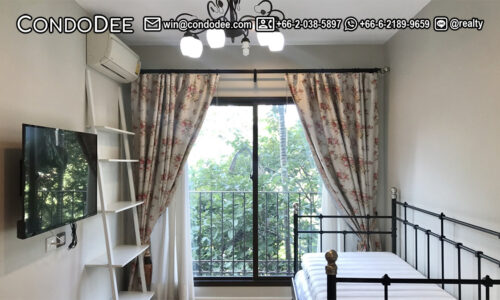 This affordable apartment on Sukhumvit 26 for sale with 1 bedroom and a garden view is available now in Condolette Dwell near BTS Phrom Phong
