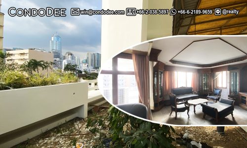 This Bangkok apartment with a large balcony on Soi Nana (Sukhumvit 4) is available now for sale in the Crystal Garden condominium in Bangkok CBD