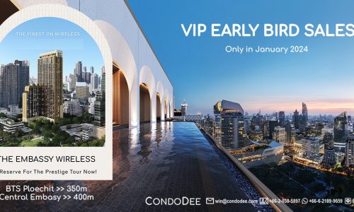 The Embassy at Wireless luxury condo for sale in Bangkok CBD will be completed appropriately in Q2 2028 by Noble Development PCL