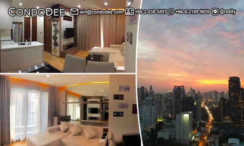 This condo with 2 bedrooms in Asoke is available in a popular luxury The Address Asoke condominium near MRT Phetchaburi in Bangkok CBD