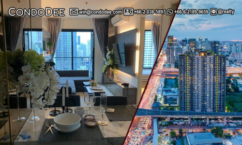 This condo in Asoke near Makkasan Airport Rail Link and MRT Phetchaburi is available now in the Life Asoke condominium on the high floor