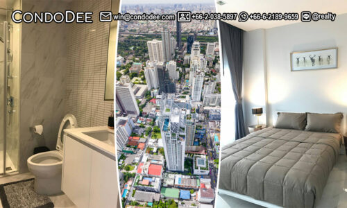 This condo on a high floor on Sukhumvit 11 is available in a Hyde Sukhumvit 11 luxury condominium in Nana in Bangkok CBD