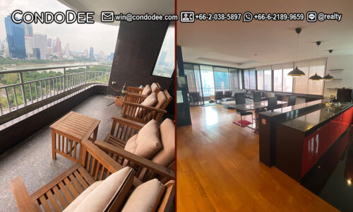 This condo with a lake view on Sukhumvit 8 is available on a high floor at Lake Green condominium near BTS Nana