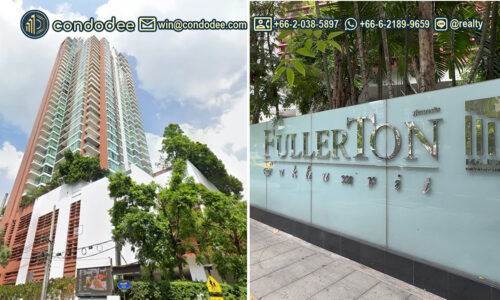 Fullerton Sukhumvit luxury pet-friendly condo building exterior view near BTS Thonglor Ekkamai | ภาพภายนอกอาคาร ฟูลเลอตัน สุขุมวิท คอนโดหรูเลี้ยงสัตว์ได้ ใกล้ BTS ทองหล่อ เอกมัย