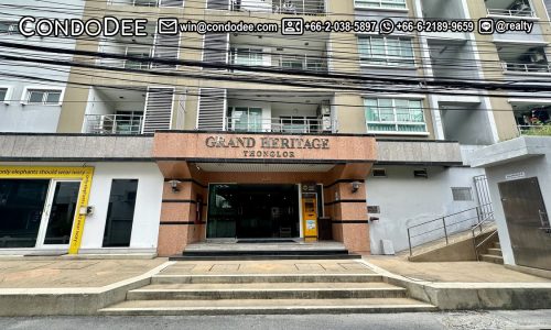 Grand Heritage Thonglor condo for sale in Bangkok CBD was built in 2004 and comprises a single building having 71 apartments on 8 floors
