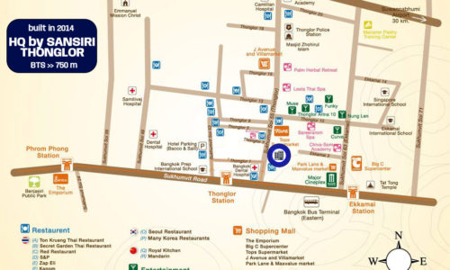 HQ Thonglor by Sansiri Condominium at Sukhumvit 55 Near BTS Thong Lo