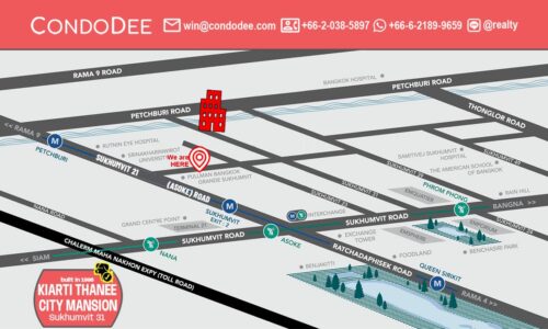 Kiarti Thanee City Mansion Sukhumvit 31 is a pet-friendly condo for sale in Bangkok near Srinakharinwirot University that was built in 1996