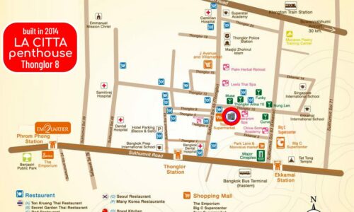 La Citta Penthouse Thonglor 8 condo for sale in Bangkok CBD was built in 2014