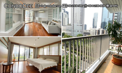 This large 2-bedroom condo on Sukhumvit 59 is available now at a good price in a popular 59 Heritage condominium near BTS Thonglor in Bangkok CBD