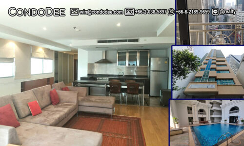 This large 2-bedroom condo in Asoke is available now on a high floor at Asoke Place condominium on Sukhumvit 21