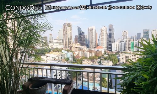 This stylish large condo on Sukhumvit 22 with a pool view and 2 bedrooms is for sale now in a popular Wilshire condominium in Bangkok CBD