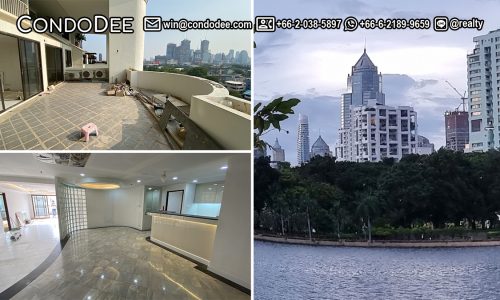 This large condo with a large balcony in Soi Nana (Sukhumvit 4) is available now in the Crystal Garden condominium near Benjakitti Park