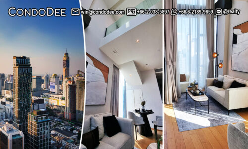 This luxury 1-bedroom duplex near BTS Chidlom is available now in a new 28 Chidlom condominium in Bangkok CBD