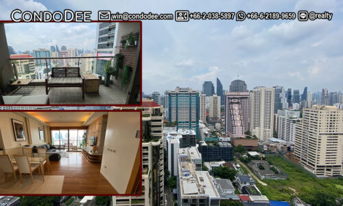 This luxury Bangkok apartment near BTS Asoke with 2 bedrooms on a high floor is available now in The Lakes condominium near Benjakitti Park