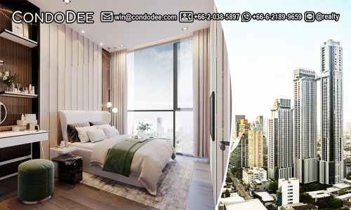 This luxury condo in Thonglor Ekkamai is available now on a very high floor of Park Origin Thonglot condominium in Bangkok CBD