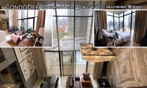 This luxury duplex in Prompong in Bangkok CBD with 2 bedrooms and a study room on the high floor is available now in a popular Vittorio 39 condominium on Sukhumvit 39 near trendy Emquartier shopping mall