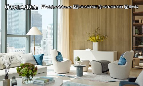 This is the most luxurious 1-bedroom condo available now for sale in Bangkok CBD in Langsuan near Lumpini Park