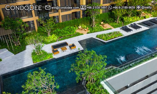 Oka Hause Sukhumvit 36 Rama 9 is a resort-style condo for sale in the Bangkok center that was built by Sansiri PCL in 2021