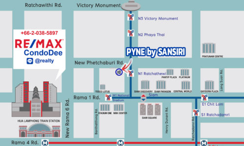 Pyne by Sansiri Condominium Near BTS Ratchathewi at Phetchaburi Road