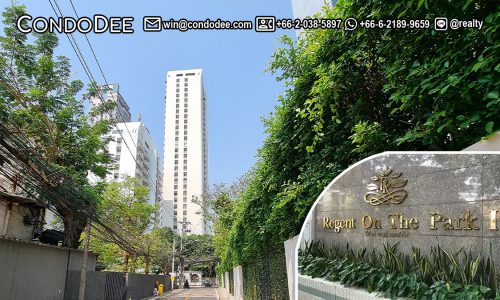 Regent on the Park 1 Sukhumvit 26 condo for sale in Bangkok is a high-rise apartment building located near BTS Phrom Phong and Emporium shopping mall
